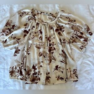 Abercrombie & Fitch Button-Through Puff Sleeve Top